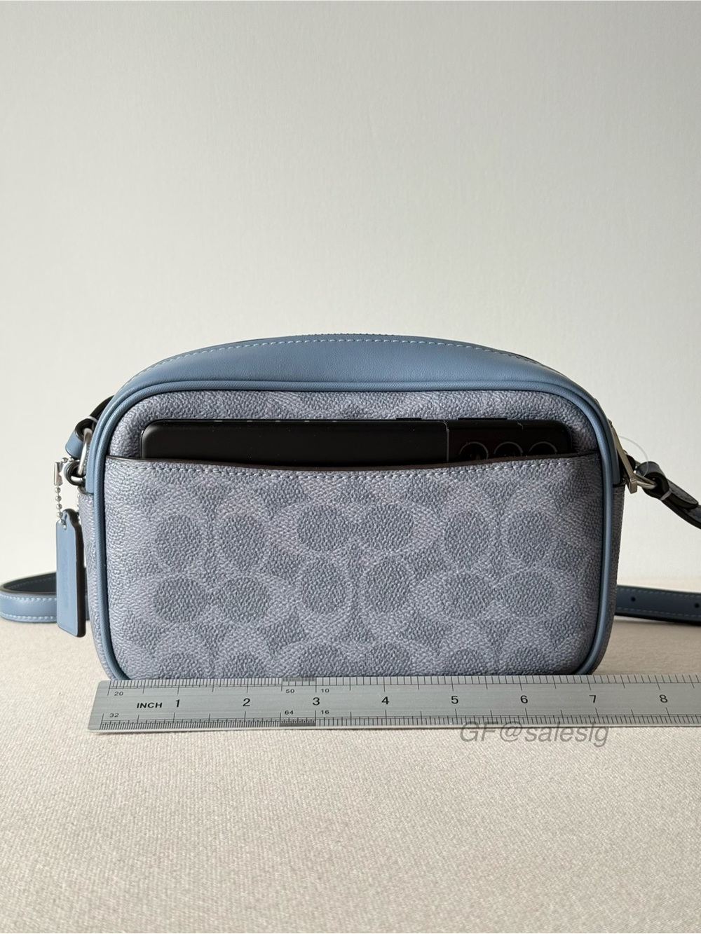 NWT Coach Mini Jamie Camera Bag In Signature Crossbody Chambray Blue CY752 - Picture 4 of 11